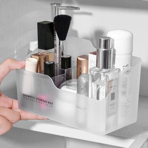 Cosmetic Storage Box Desktop Make Up Cosmetics Organizer For Bedroom Plastic Toiletries Makeup Jewelry Storage Box case