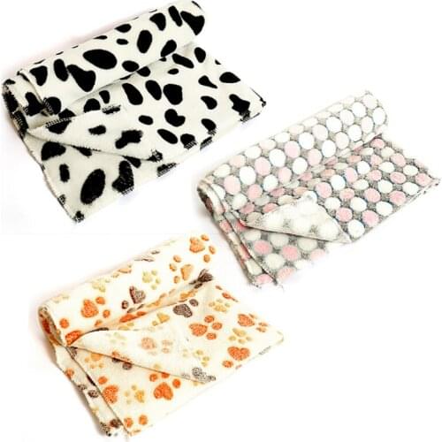 Pets Dog Cat Mats Soft Pet Puppy Blanket Warm Coral Fleece Print Design For Sleeping Bed Sofa Cover Pet Supplies
