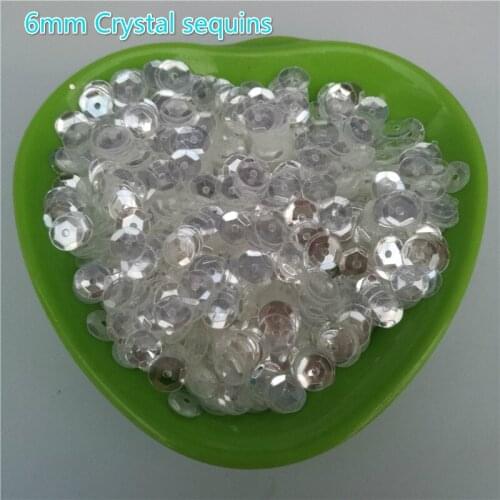 Good Quality 6mm Cup Crystal Transparent White Round Loose Sequins Sewing Wedding Craft Women DIY Garment Cloth Nail Accessories