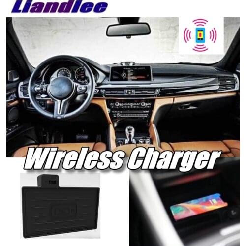 Liandlee Wireless Car Phone Charger Armrest Storage Compartment Fast qi Charging For BMW X5 F15 X5M F85 2013~2018