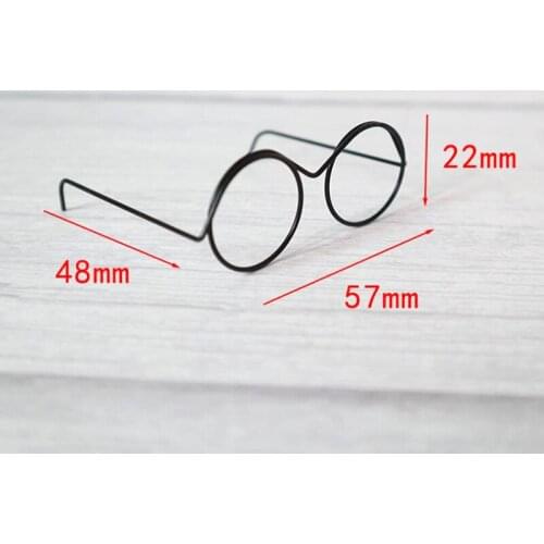 Top Selling Fashion Round Frame Lensless Retro Cool Doll Glasses For BJD Doll Accessories 1/2/5/10Pcs