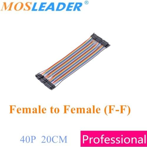 Mosleader 50PCS Dupont line 40P 20CM 2.54MM Row Female to Female(F-F) Dupont Cable Breadboard Jumper Wire for Arduino
