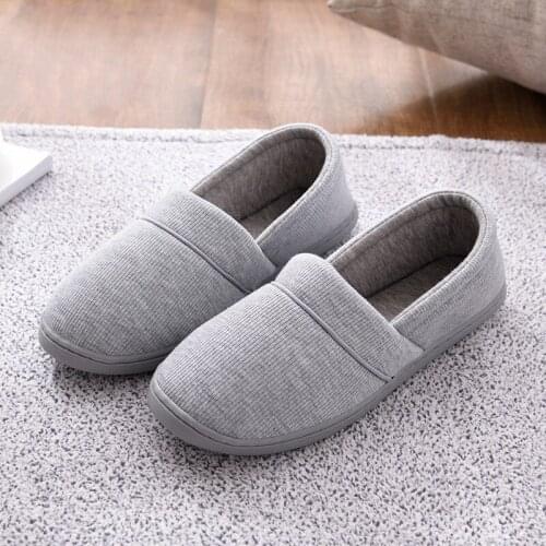 Mens Solid Color Thin-soled Shoes Winter Thin Section Soft Bottom Bag with Home Cotton Slippers Soft and Comfortable