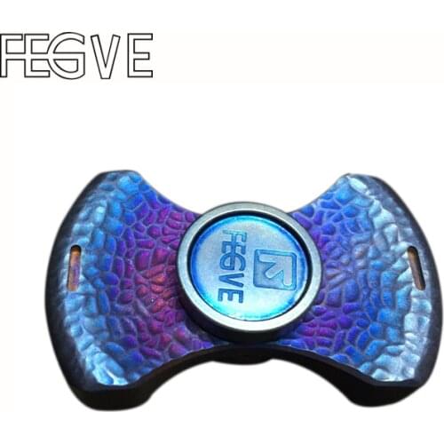 New FEGVE Fidget Toys Spinner Metal EDC Hand Spinner Titanium Alloy Stone Pit Grilled Blue Ceramic Bearings Handspinner Toy Boy