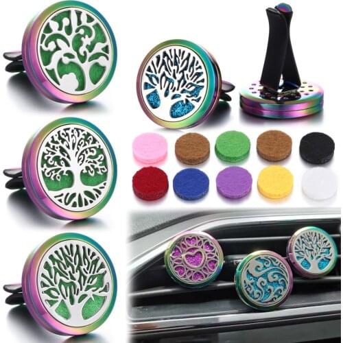 New Aromatherapy Jewelry Perfume Diffuser Pendant Locket Car Air Freshener Clip Vent Essential Oil Diffuser Pendant Necklace