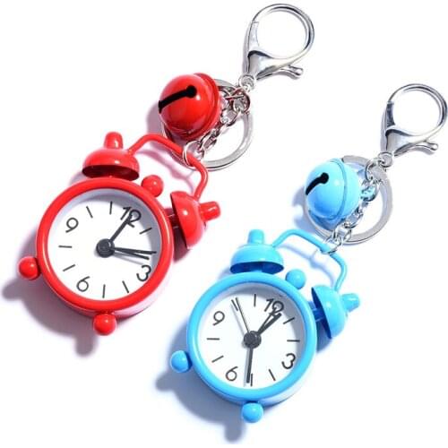 New Cute Mini Alarm Clock Keychains Creative Couple Bag Key Pendant Anti-loss Small Bell Metal Key ring Car Key chain Small Gift
