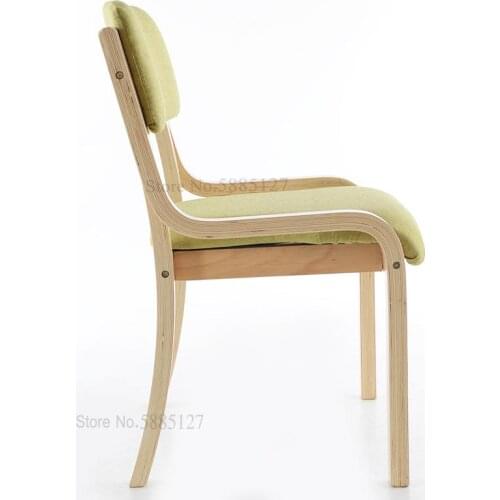 Solid Wood Dining Chair Nordic Fabric Dining Table Chair Simple Modern Backrest Armchair Hotel Seat Leisure Chair