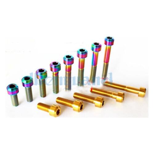 LOT 4 M8 x 15-55mm GR5 Titanium Motorcycle Chamfer Column Head Cap Screw Bolts