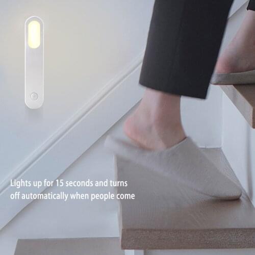 PIR Motion Sensor LED Night Lights USB Rechargeable Stick-Anywhere Sensor Light Indoor Wall Light For Living Room Bedroom Stair
