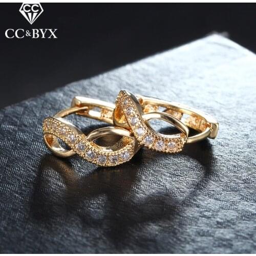 High Quality Small Hoop Earrings For Women AAA Zirconia Womens Rose Gold Color Earrings Jewelry Best Gifts Bijoux Jewelry E053