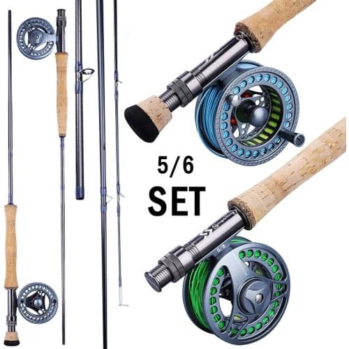 Sougayolang 2.7m Fly Fhishing Combo EVA / Metal Handle Carbon Fiber Fly Rod with Aluminium Fly Fishing Reel Fishing Tackle