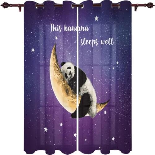 Banana Moon Panda Star Large Curtains For Living Dining Modern Simple Curtains Finished Curtains For Dining Room Bedroom