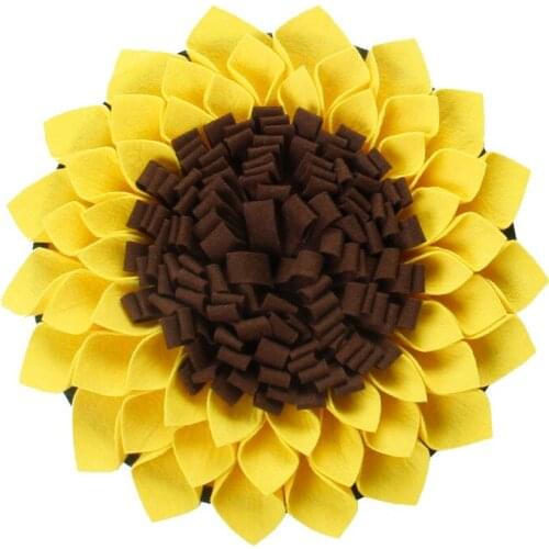 Sunflower Shape Dog Snuffle Mat Encourages Natural Foraging Dog Sniffing Training Mats Skills for Stress Release Pet Feeding Mat