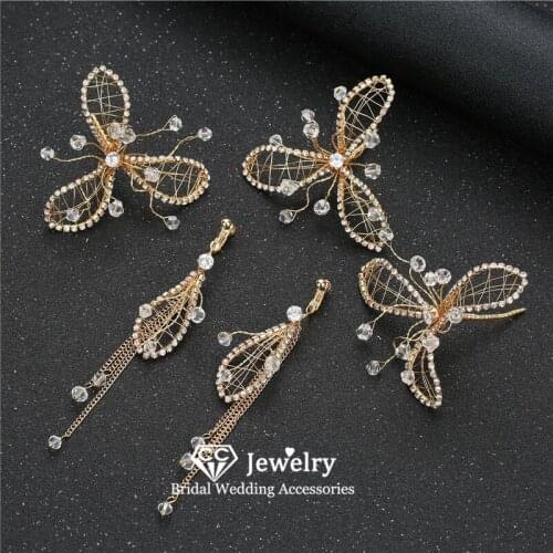 CC Hair Sticks Women Hairwear Wedding Accessories Engagement Headdress Bridal Hairpins Prom Decoration With Earrings Gifts M172
