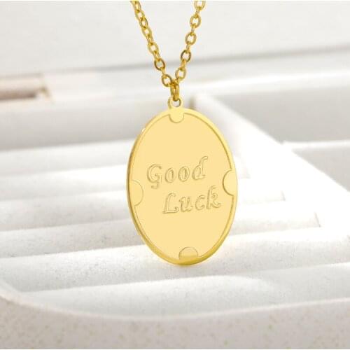 Good Luck Necklace Vintage Stainless Steel Collar Pendants Necklaces For Women One Piece Jewelry On the Neck Christmas Day Gift