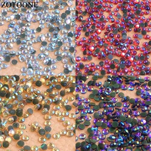 ZOTOONE Flat Back Glass Rhinestones for Craft Clothing Hot Fix Ab Crystal Stone Applique Hotfix Strass Nail Art Decorations E