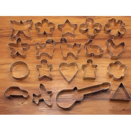 1SET Animal Flower Shape Biscuit Mould Stainless Steel Cake Tool Cookie Mould Fondant Stamps Cutters Specialized PD 005