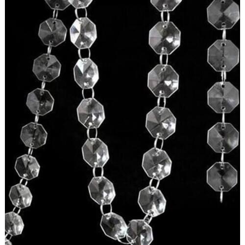 10 Meters Acrylic Glass Clear Garland Strand With Silver Rings Hanging Bead Curtain Chains Wedding Decor