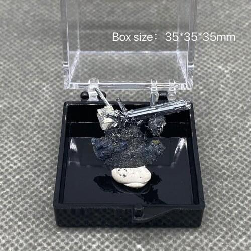 100% Natural rare Stibnite mineral specimen stones and crystals healing crystals quartz gemstones from China +Box3.5cm