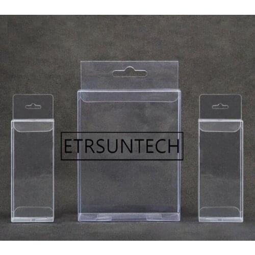 100pcs 2*5*18cm clear plastic pvc hook box packing boxes for gift/Phone/candy/cosmetic/craft transparent pvc box