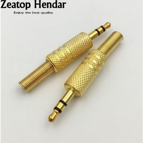 100Pcs Gold Plated RCA Plug 3.5mm 3 Pole Stereo Audio Jack with Spring 3.5 Dual Track Headphone Adatper Connector