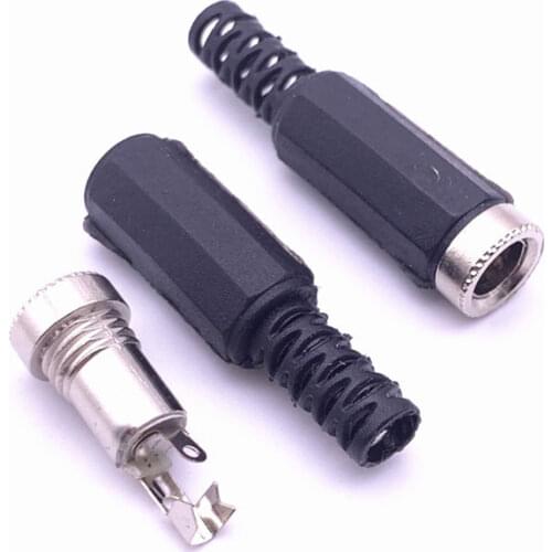 5/10pcs DC female male jack Socket Power supply Plug Connectors 5.5mm x 2.1mm 5.5x2.5mm male Adapter Wire 5525 5521 Terminal