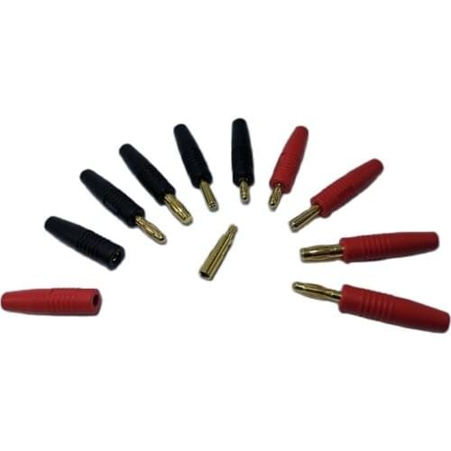 5 pairs 3.5mm 4.0mm 5.0mm Red Black Gold Plated LiPo Charging Plug Banana Bullet Connector Solder Type for RC Battery Chargers