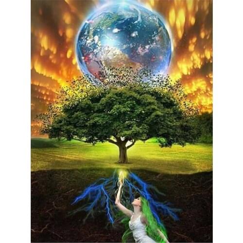 2021 New Tree Landscape 5D DIY Full Round Diamond Painting Cross Stitch 3D Embroidery Rhinestone Mosaic Home Decor Art Y678