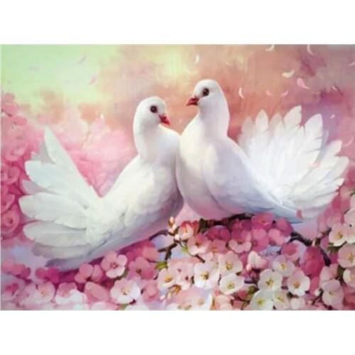 Wedding diamond painting pigeon bird embroidery stitch animals rhinestone picture puzzle drawing doves wall decor craft gift