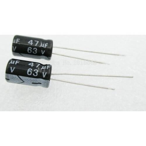 20PCS/LOT Aluminum electrolytic capacitor 47uF 63V 6.3*11 Electrolytic Capacitor 63v 47uf
