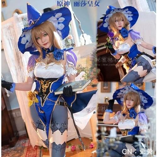 Anime Genshin Impact Lisa Cheongsam Game Suit Lovely Dress Uniform Cosplay Costume Halloween Party Outfit For Women Girls 2020