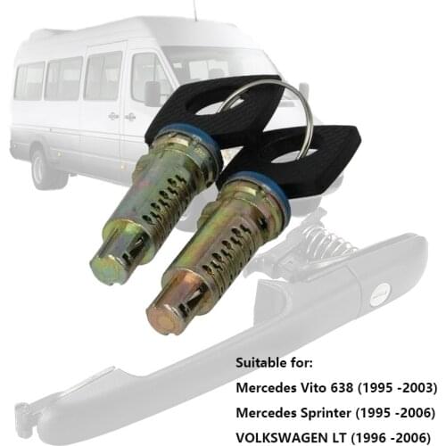 CAR DOOR LOCK BARRELS WITH 2 Lock Cylinders 2 Keys FOR MERCEDES BENZ VITO W638 Mercedes Sprinter VOLKSWAGEN LT 6707600205