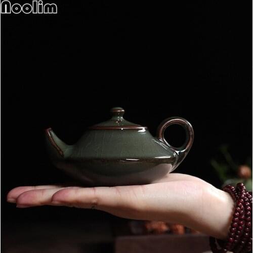 NOOLIM Tea Set Crackle Glaze GeKiln Longquan Celadon Zisha Ceramics Arts Tay China Teapot Porcelain Yixing Clay Antique Teapot