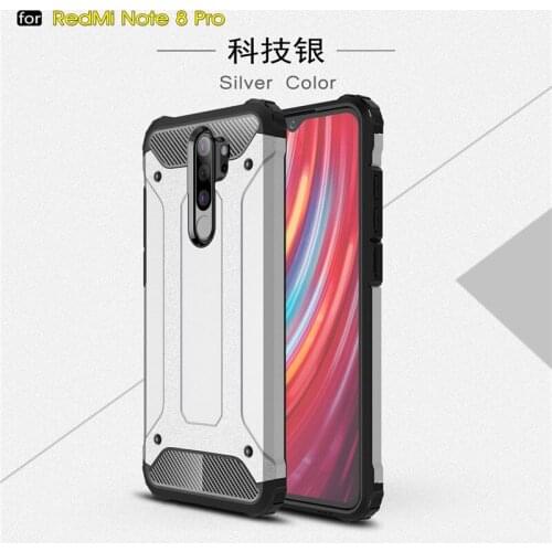 Funda For Redmi Note 8 Pro Case Cover Anti-knock Soft Silicone + Hard Plastic Case For Xiaomi Redmi Note 8 Pro Capa Shell 6.53"