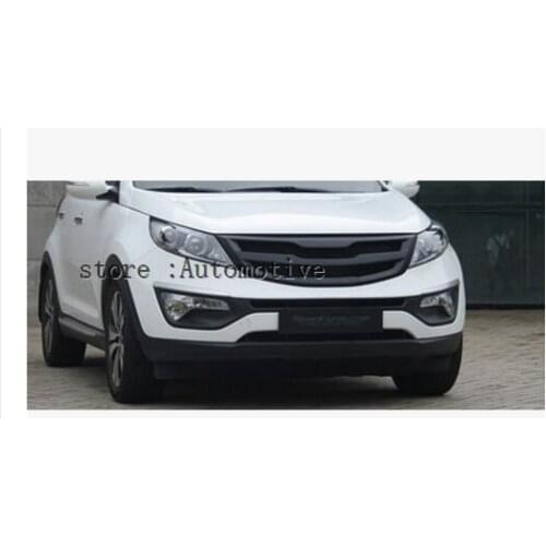 Black Primer ABS Car front bumper Mesh Grille Around Trim Racing Grills Fit For KIA Sportage R 2011 2012 2013 2014