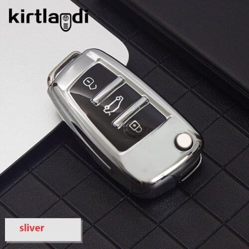 Tpu Key Cap Holder for Audi A1 A3 A4 A5 Q7 A6 A7 Quattro C5 C6 Car Car Keychain Smart Remote Car Styling Interior Accessories