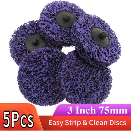 5PCS 3" 75mm Quick Change Roloc Easy Strip & Clean Discs Purple for Paint Rust Removal Auto Surface Prep