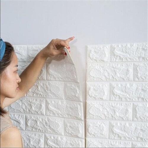 DIY 3D Brick PE Foam Wall Stickers Panels Room Decal Stone Decoration Embossed Living Room Kids Safty Bedroom Home Decor
