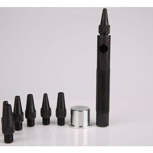 Leather Belt Hole Punch Replaceable Multi-Function Belt Punching Round Punch Punch with 7pcs Punch Head Leather Craft Sewing