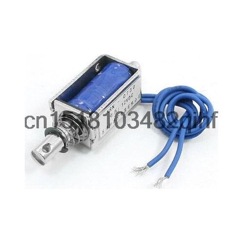 DC 12V Pull Type Open Frame Solenoid Electromagnet 10mm 50g Force