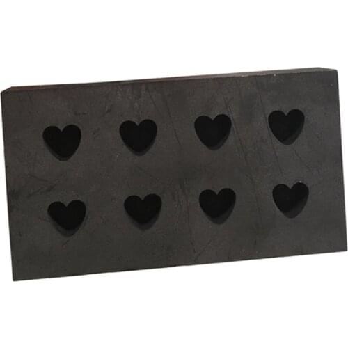 Pure 8 Heart Shape Graphite Ingot Mold Gold Silver Metal Refining Mould