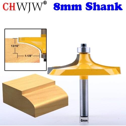 CHWJW 1PC 8mm Shank 2-3/4" Diameter Thumbnail Table Edge Router Bit Woodworking cutter Tenon Cutter for Woodworking Tools