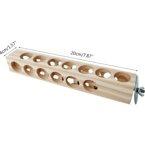 Bird Chewing Toy Parrot Grinding Toys Natural Wood Block with Holes Foraging Toy for Conure Parakeet Cockatiel Lovebird R7UB