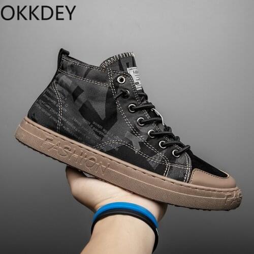 2020 Men Causal Shoes High Top Canvas Shoes Designer Shoes Autumn Winter Bmen Sneakers Platform Black White Male Skate Footwear