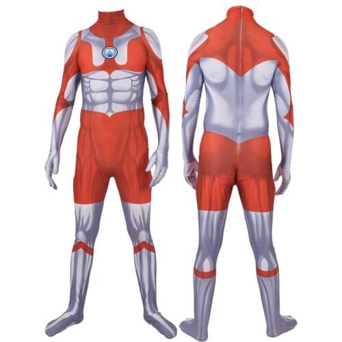 Ultraman Cosplay Costume Adults Kids Ultraman Suit Zentai Superhero Halloween Bodysuit
