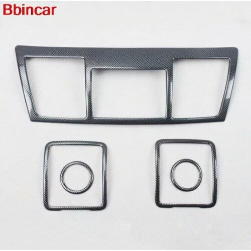 Bbincar Carbon Fiber Special Paint For Toyota Highlander 2009 to 2013 Inner Dashboard Middle Air Vent Cover Interior Styling