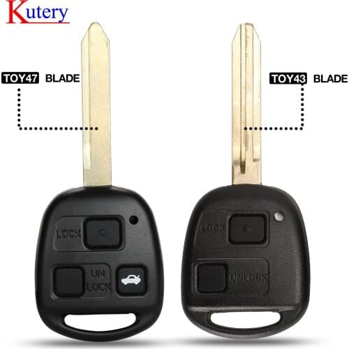 Kutery Flip Key Case Fob Shell 3 Buttons For Toyota Celica Avensis RAV4 Prado Camry Land Cruise TOY43 TOY47