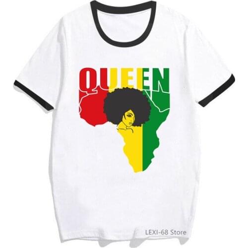 2021 hot sale summer Melanin queen graphic t shirts women i love Africa print female t-shirt black girls tshirt femme tops