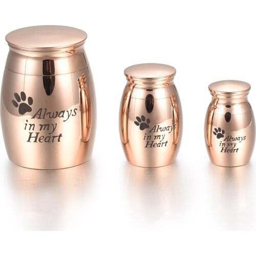 "Always in My Heart" Paw Pringed Cremation Mini Urn Funeral Casket Pet Ashes Holder Keepsake for Dog/ Cat Ash, Hair Container