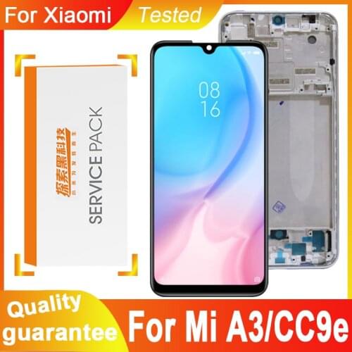 OLED / Super AMOLED Display For Xiaomi Mi CC9E LCD Display Touch Screen Digitizer Assembly With Frame For Xiaomi Mi A3 MiA3 LCD